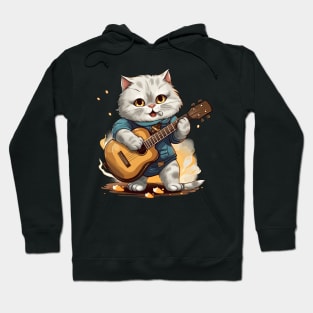 Scottish Fold Cat Playing Guitar Hoodie